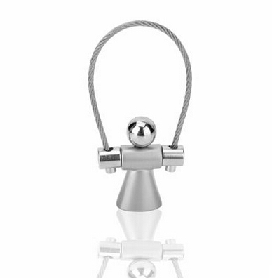 Zinc alloy girl skipping rope metal keychain,  wire rope woman keychain