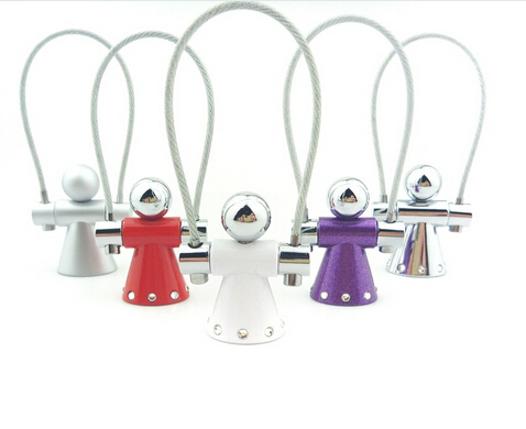 Zinc alloy boy and girl skipping rope metal keychain, colorful man and woman wire rope keychain