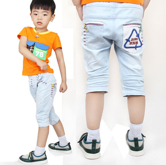 Promotional kid washed jeans trousers, children denim jeans