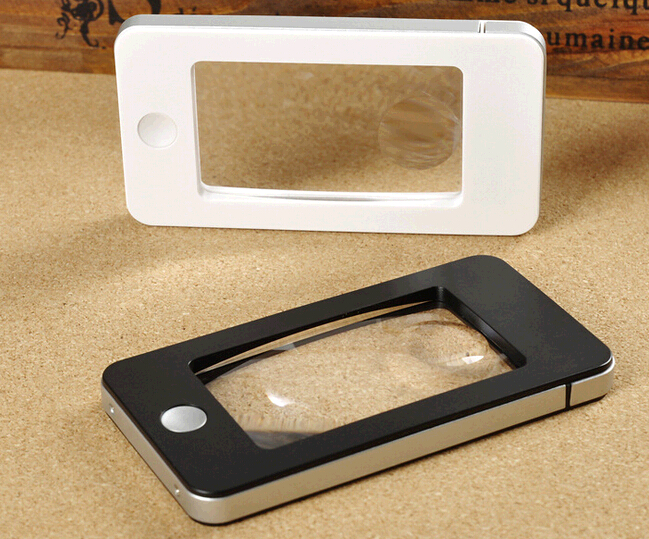 2015 new design 5x led protable mobile shape magnifier
