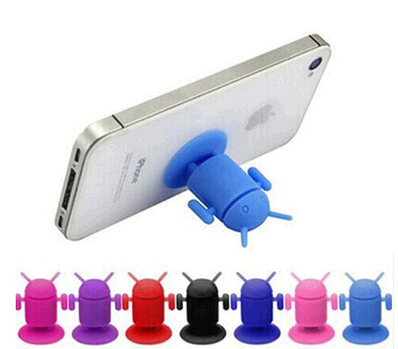 Mini silicone android shape mobile phone holder