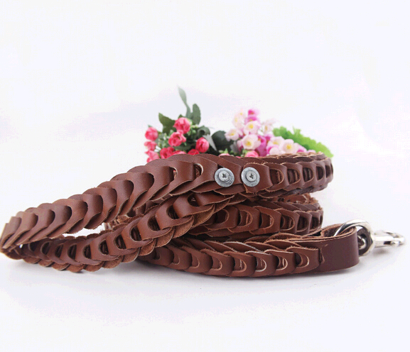 Genuine leather pet leash, leather dog leash