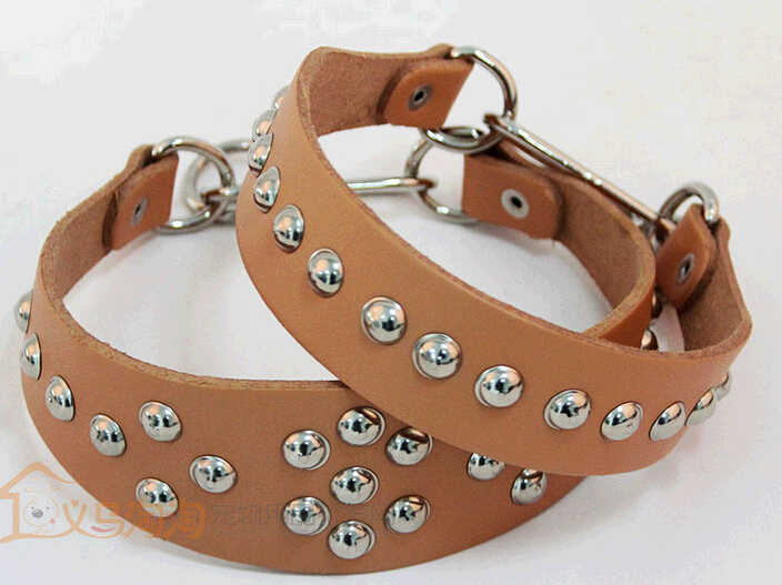 Promotional pu pet collar with mushroom nail