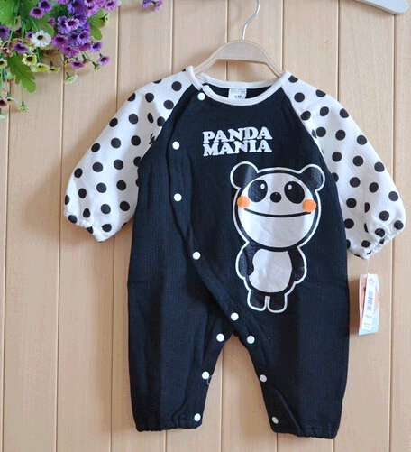 Wholesale baby dot printing shirt and denim suspender trousers