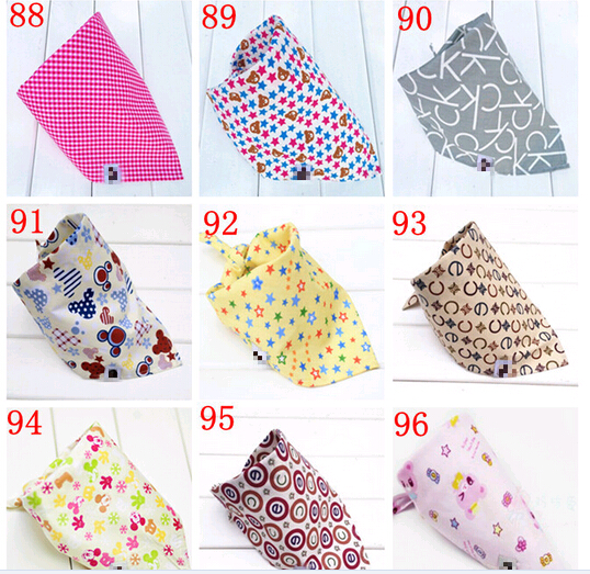 Promotional cheap cotton triangle baby bibs, cotton bandana baby bibs