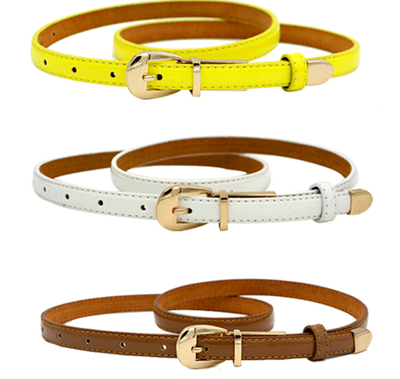 Fashion genuine leather OL woman thin belts