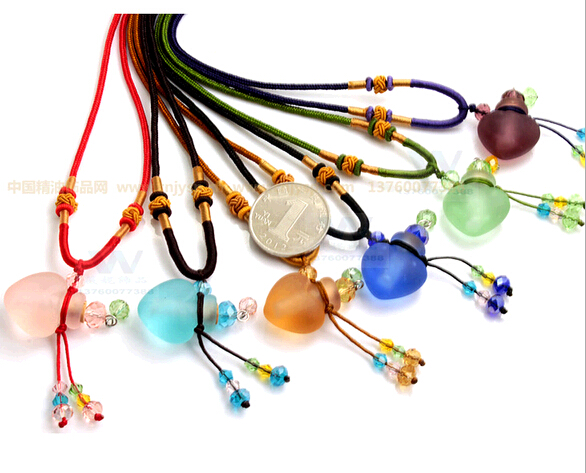 Fashional heart shape murano glass essential oil diffuser necklace