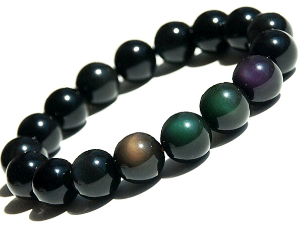 Wholesale nature obsidian man bracelet