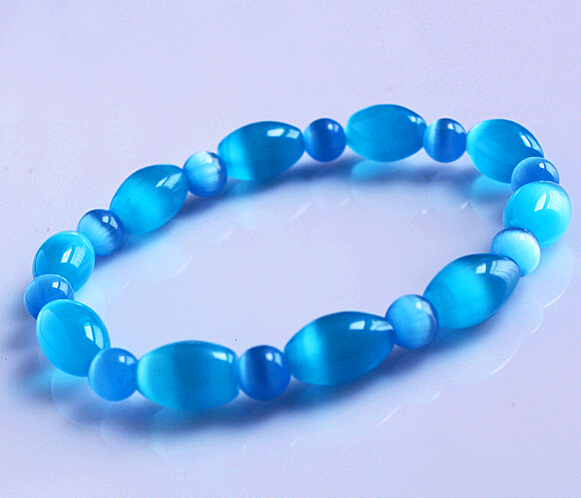 Wholesale fashional green or blue color cat's eye bracelet