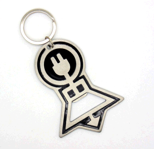 Promotional cheap medal shape bear bottle opener keychain