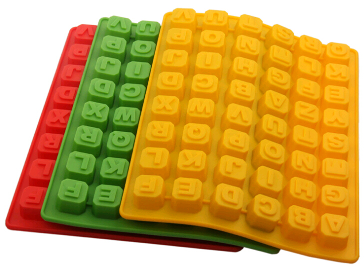Promotional letter shape silicone chocolate molds, silicone chocolate moulds tray