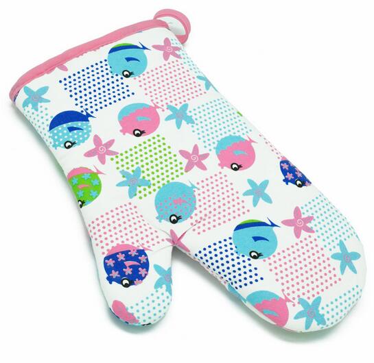 Wholesale with dot printing more thicker cotton bake glove, cooking glove, oven glove