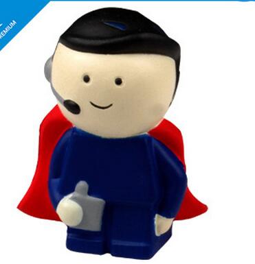 Wholeasle super man or cute man shape pu stress ball