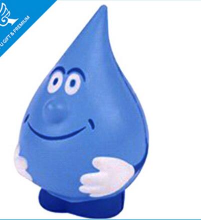 Wholesale fashional water drop and smile shape pu stress ball