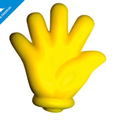 Wholesale yellow color palm shape pu stress ball