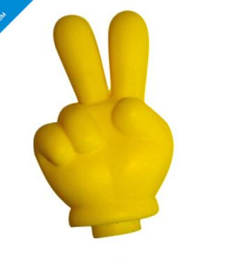 Wholesale two finger palm shape pu stress ball