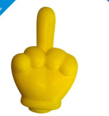 Wholesale yellow color thumb palm shape pu stress ball