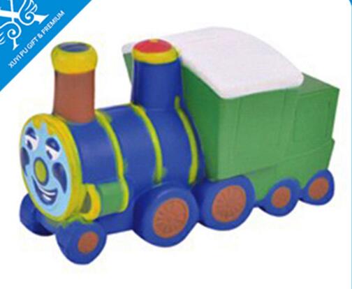 Wholesale green color train shape pu stress ball