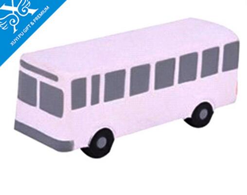 Wholesale white color bus shape pu stress ball