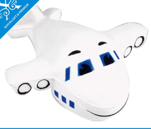 Wholesale white color airplane shape pu foam stress ball