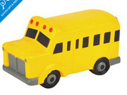 Wholesale yellow color student car shape pu stress ball