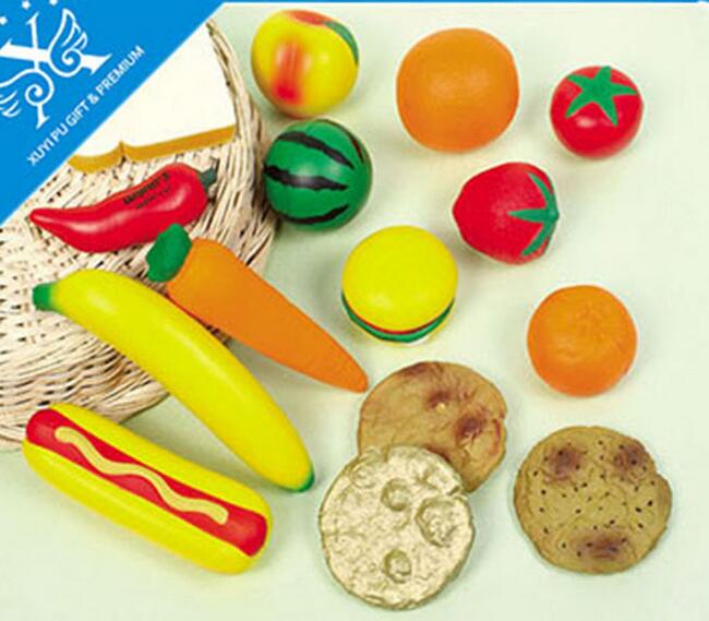 Wholesale fruit and vegetable shape pu stress ball