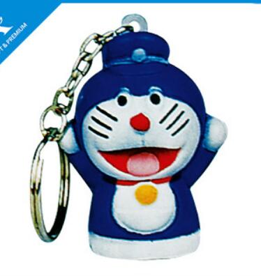 Wholesale doraemon cartoon shape pu stress ball keychain