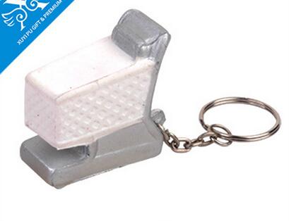 Wholesale shopping cart shape pu stress ball keychain