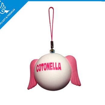 Wholesale angel wing shape pu stress ball keychain