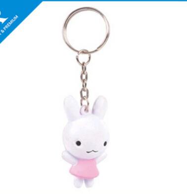 Wholesale rabbit shape pu stress ball keychain