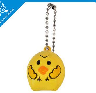 Wholesale chicken shape pu stress ball keychain