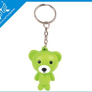 Wholesale bear shape pu stress ball keychain