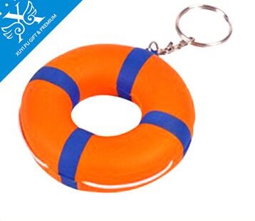 Wholesale life buoy shape pu stress ball keychain