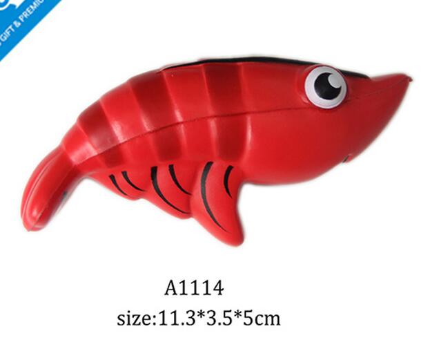 Wholesale shrimp or lobster shape pu stress ball