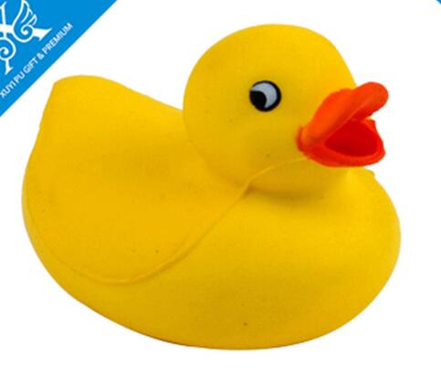 Wholesale yellow duck shape pu stress ball