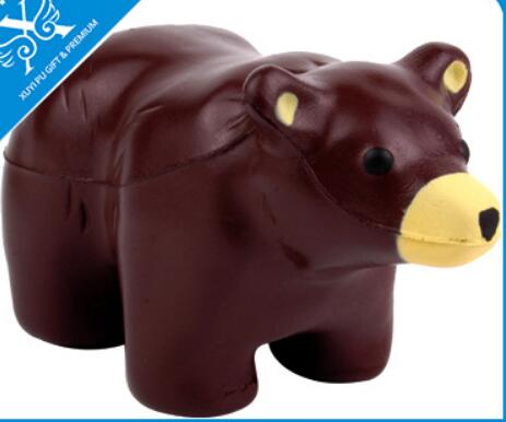 Wholesale coffe color bear shape pu stress ball