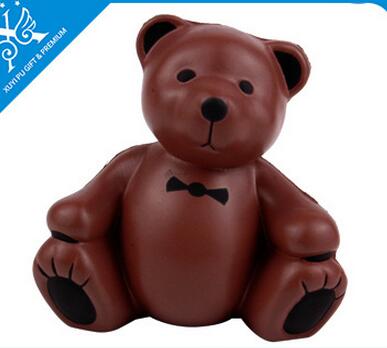 Wholesale coffer color bear shape pu stress ball