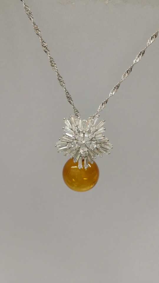 Wholesale yellow color yellow color essencial oil bottle snow flower 925 silver necklace