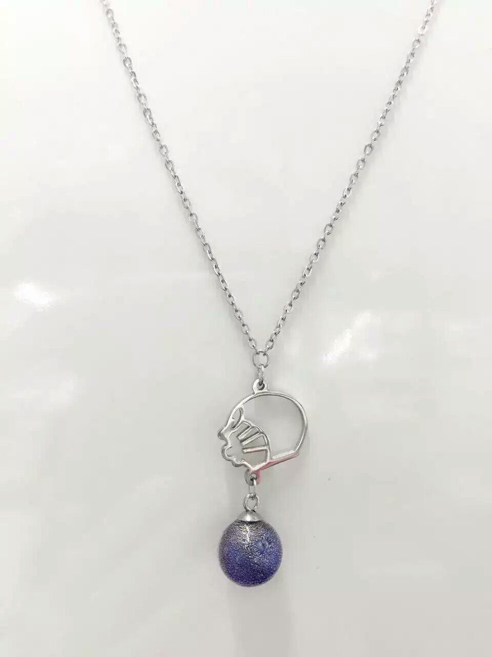 Wholesale blue color essencial oil pendant necklac