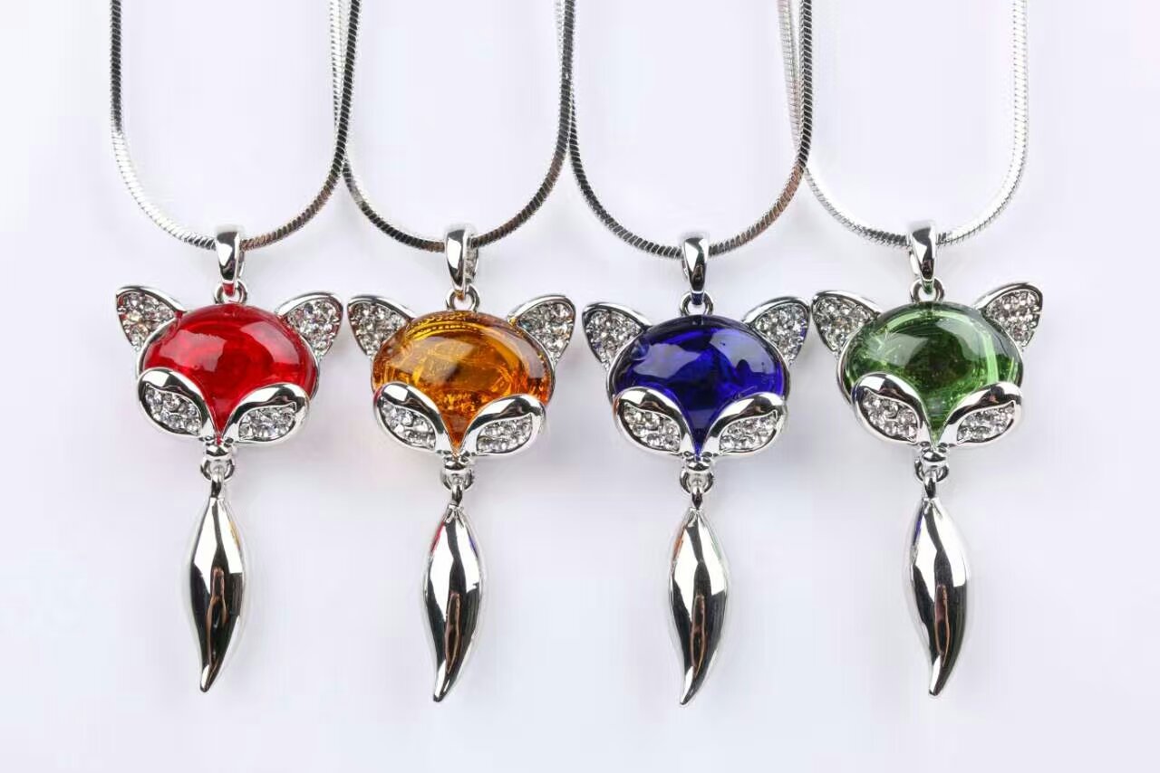 Wholesale fox shape essencial oil necklace