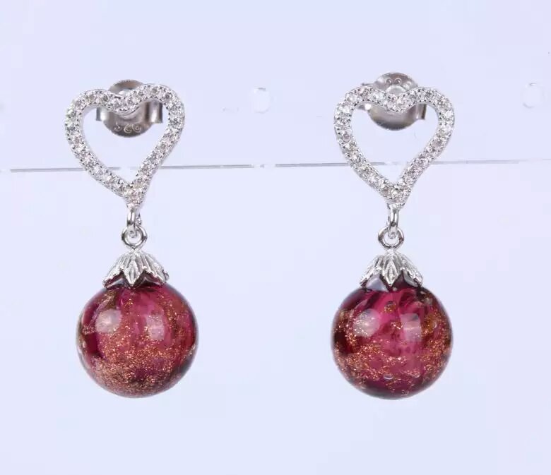 Wholesale purple color bottle essencial oil diffuser jewelry earring