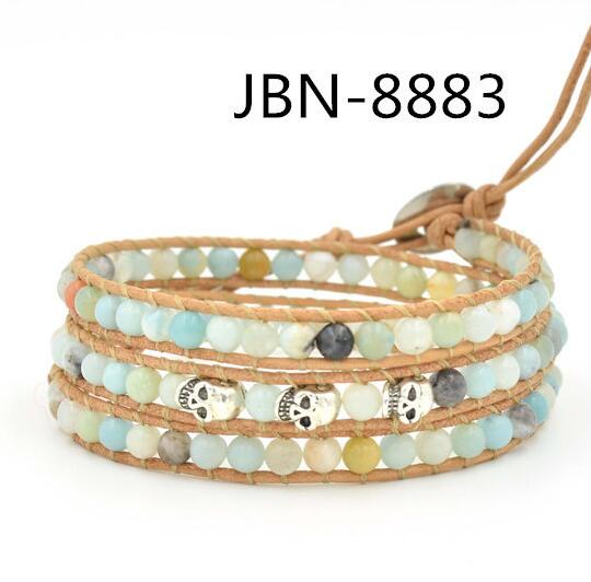 Wholesale multi color 3 wrap leather bracelet