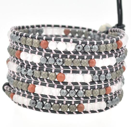 Wholesale special style 5 wrap leather bracelet