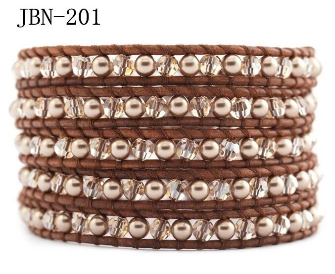 Wholesale diy wrap leather 5 wrap leather bracelet