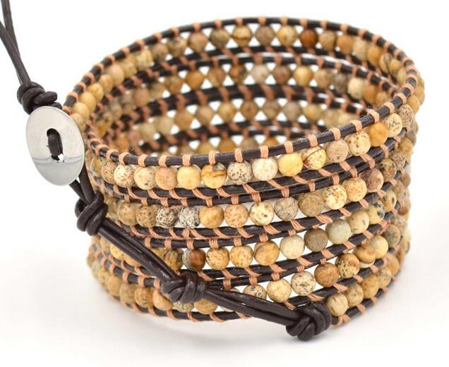 Whoesale cutsomized diy 5 wrap leather bracelet