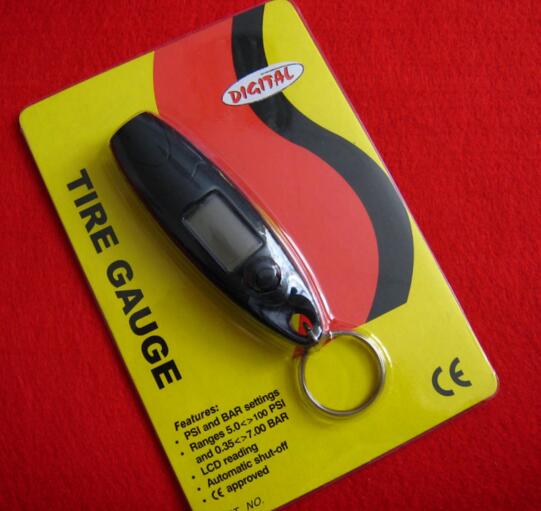 Wholesale cheap style digital tire gauge keychain