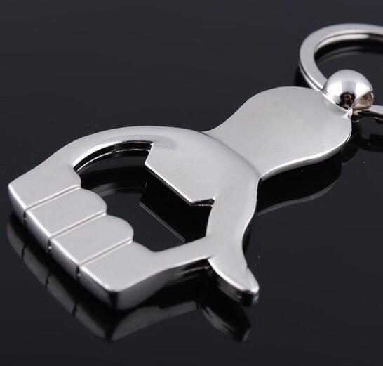 Wholesale thumb shape bottle opener keychain