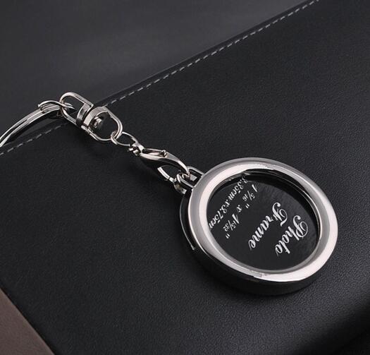 Wholesale good quality round shape photo keychain