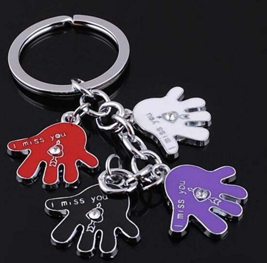 Good quality palm shape metal keychain