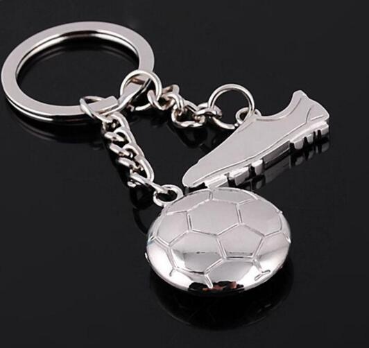 Good quality customize shape football and shoe set keychain